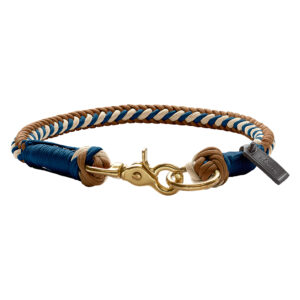 HUNTER Halsband Tinnum, blauw/beige M-L, 50cm, Ø14mm Hond